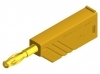 LAS N WS AU GE Wtyk izolowany 4mm z dodatkowym gniazdem 4mm, pozłacany, przyłącze przykręcane, 24A, żółty, Hirschmann, 934100703, LASNWSAUGE
